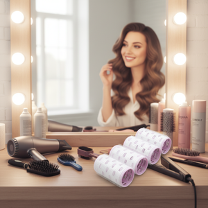 Grand bigoudi conducteur de chaleur 4 pièces pour coiffer et volumiser vos cheveux - Product Image 3