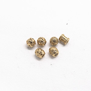 Perles d'espacement rondes en acier inoxydable plaqué or yunnique pour la fabrication de bracelets GZY-PJ12 - Product Image 5