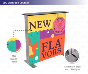 Özel Çift Taraflı Işıklı Kumaş Fuar Standı LED Işık Kutulu Sergi Standı Fuarlar ve Etkinlikler İç<span class=keywords><strong>in</strong></span> - Product Image 5