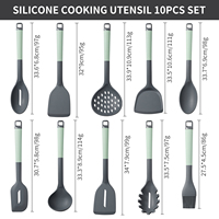 Set Peralatan Masak Silikon RO 10-Piece Berkualitas Tinggi RO-KT003 Food Grade Mudah Dibersihkan Multifungsi