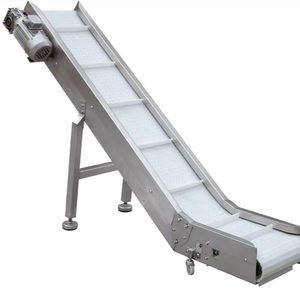 Büyük hazne kauçuk malzeme ile gıda sınıfı paslanmaz çelik eğimli konveyör bant - Product Image 1