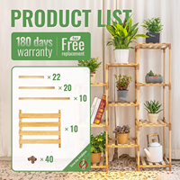 Chenzhu vente chaude bambou bois meubles plante support organisateur présentoir conteneur de stockage décor à la maison jardin décoration