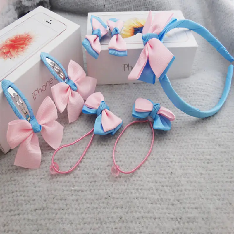 7Pcs/set Kid Girl Infant Baby Headband Bow Flower Hair Band Accessories Headwear Wholesale