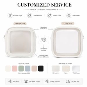 Wholesale Custom <b>Clear</b> Window Cosmetic <b>Bag</b> Travel Makeup <b>Toiletry</b> Organizer for Skincare Beauty Essentials Supplier - Product Image 5