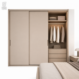 Armoire dressing moderne en bois sur mesure, armoire <span class=keywords><strong>de</strong></span> rangement pour chambre à coucher, conception personnalisée gratuite pour maison, villa, appartement - Product Image 2