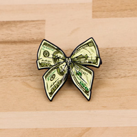 Broche en émail rétro vintage en forme de nœud, style dessin animé, en métal, thème dollar américain, bijoux fantaisie, cadeaux pour amis, épingles de revers, badges