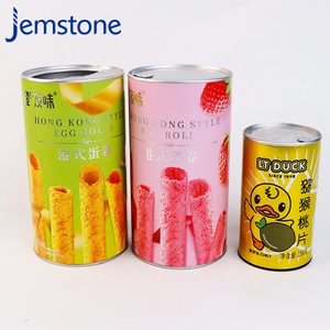 Usine d'impression personnalisée gros cylindre en carton de qualité alimentaire tube de papier rond avec couvercle facile à décoller - Product Image 1