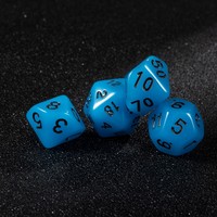 Jeu de dés polyédriques classiques bleu opaque 7 pièces pour jeux de rôle de table traditionnels, accessoire de jeu en acrylique standard 16 mm
