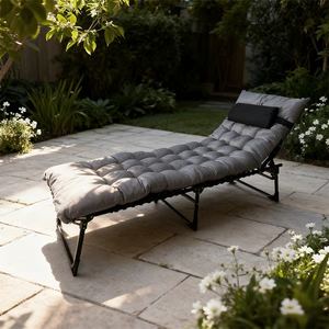 سرير شاطئ محمول قابل للطي بتصميم عصري مع وسادة وإطار من الفولاذ المقاوم للصدأ أوسع للغاية للشاطئ - Product Image 3