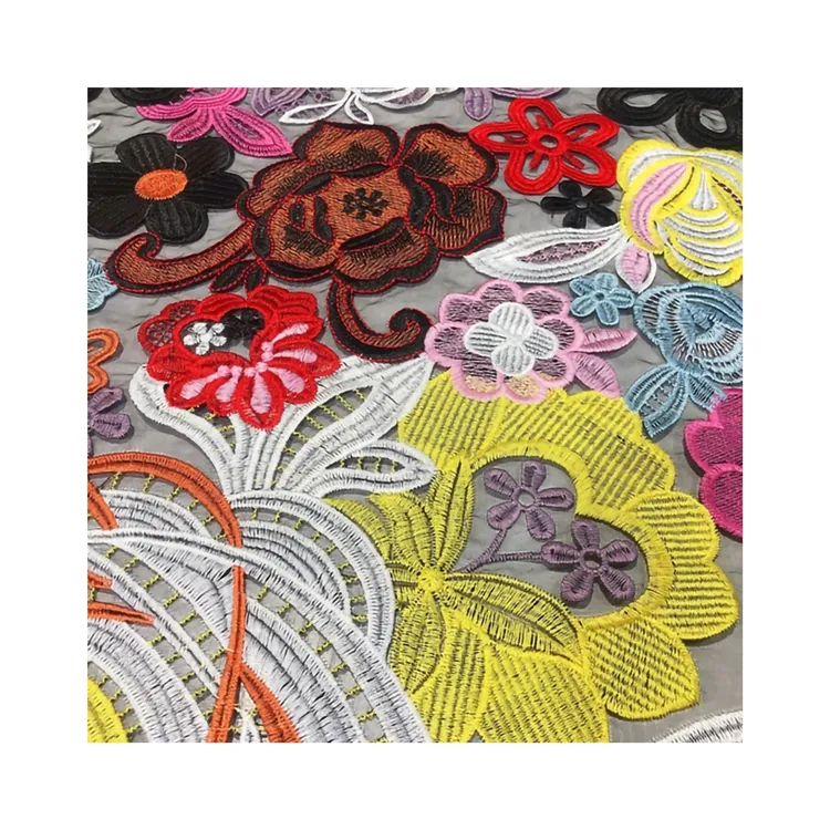Neue Marke <span class=keywords><strong>Tüll</strong></span> Plain Lace Coiling Stickerei Kleid Home textile Blumen stoff für Party