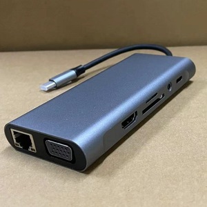 Cantell Multipuerto 11 en 1 4K HD 100 <span class=keywords><strong>USB</strong></span> C Tipo C a <span class=keywords><strong>USB</strong></span> 4K HDTV <span class=keywords><strong>VGA</strong></span> Mbps RJ45 Audio TF SD Hub Adaptador Estación de acoplamiento - Product Image 5
