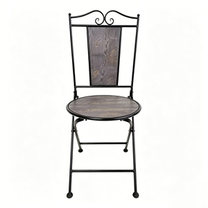 Set Tavolo e Sedie Pieghevoli in Ferro Battuto per Balcone, Tre Pezzi, Arredamento da Giardino e Ristorante, Set <span class=keywords><strong>Bistrot</strong></span> - Product Image 2