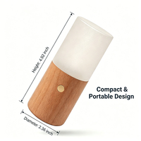 Veilleuse moderne en bois à détection de gravité, rechargeable 780 mAh, lampe à bascule RGB à changement de couleur pour décoration de chevet