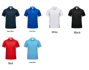 Men's Blue Cotton Shirt Short Sleeve Solid Color Breathable Oxford Fabric Casual Wear - Product Image 6