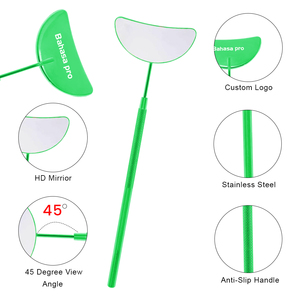 Half Moon Shape Lash Mirror Green <b>Makeup</b> Tool for Eyelash Extension Supplies Custom Made Mirror for Lashes Extensions Bahasa Pro - Product Image 1