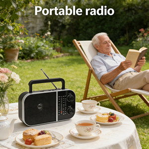 <span class=keywords><strong>Radio</strong></span> Portátil de Plástico AM/FM con Reproductor de Tarjetas USB/TF Que se Puede Conectar a la Entrada de Auriculares de 3.5mm - Product Image 6