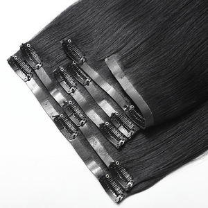 Extensioni per <span class=keywords><strong>capelli</strong></span> con clip in PU invisibili, in vero capello umano, all'ingrosso, a doppia trama, grezze, naturali, vietnamite, con cuticole allineate - Product Image 1