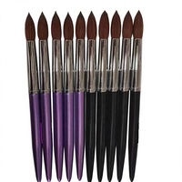 Outil de manucure professionnel en acrylique et nylon, grande taille US, populaire, avec manche en métal, pour salon et DIY