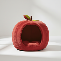 Lit pour chat de luxe en forme de pomme, canapé pour chat, chaud, amovible, lavable, personnalisable