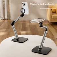 Support de téléphone portable magnétique de bureau de haute qualité pour diffusion en direct, support de bureau réglable pour cours en ligne, support pliable pour écran supérieur