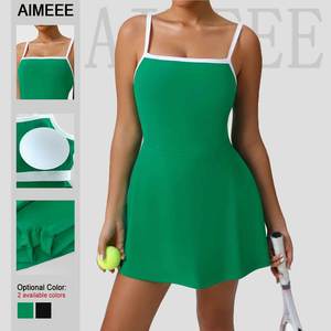 Tennis-Kleidung Hochgeschnittenes Po-Formendes Bauchkontrollierendes Ärmelloses Kleid im Sportlichen Stil für Damen - Product Image 1