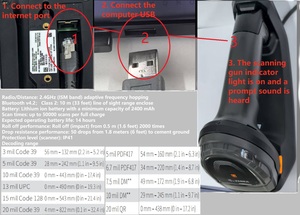 Escáner de código de barras Honeywell <span class=keywords><strong>XENON</strong></span> 1902-C fuente de luz LED inalámbrica 1D/2D para logística de almacén y escaneo minorista - Product Image 4