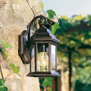 Настенный фонарь, винтажный наружный настенный светильник STRAGON для улицы, высококачественный алюминиевый корпус для сада, роскошный современный