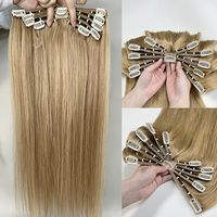 Extensions capillaires en gros à pince pieuvre, 100% cheveux humains Remy, double épaisseur, extensions à pince sans couture pour femmes blanches, en vrac