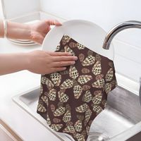 Serviette en tissu gaufré, polyester et nylon, absorbante, séchage rapide, résistante à l'huile, réutilisable, chiffon de nettoyage pour la vaisselle, impression personnalisée, serviette de cuisine