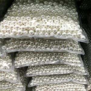 ลูกปัดพลาสติกมุกสีขาวครีมแบบเจาะรูครึ่งวงกลม ลูกปัดพลาสติกมุก ABS ขายส่ง - Product Image 4