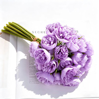 Bouquet de fleurs artificielles en soie à 27 têtes, style Lulian, pour décoration de mariage, extérieur, hôtel, cadeau d'entreprise et aménagement photographique transfrontalier