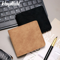 Dompet pendek warna polos sederhana, dompet kulit tipis lembut multifungsi baru