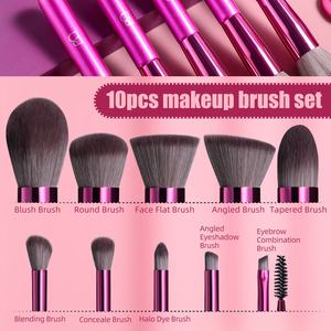 Ensemble de pinceaux de maquillage rouge BS-MALL pour femmes et filles, ensemble d'outils faciaux, bandeau de <span class=keywords><strong>spa</strong></span>, poudre douce, éponge de maquillage, pinceaux cosmétiques - Product Image 3