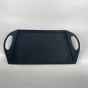 Plancha para Asar de 47*29cm, Ecológica, de <span class=keywords><strong>Aluminio</strong></span> <span class=keywords><strong>Fundido</strong></span>, Negra, Resistente al Calor, Antiadherente, para Cocina de Gas e Inducción, Uso General - Product Image 1