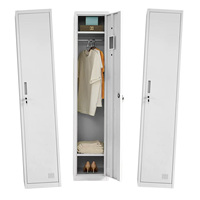 Casier vertical fin en acier à une porte, casier de salle de sport en métal, casier individuel en fer avec trou de ventilation