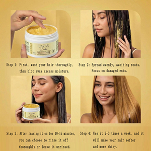 Masque capillaire sans rinçage au kératine et <span class=keywords><strong>miel</strong></span> naturel <span class=keywords><strong>en</strong></span> gros – Soin nourrissant, lissant et réparateur pour cheveux crépus - Product Image 3