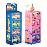 Étagère de présentation au sol en carton ondulé pour en-cas personnalisés, pain, biscuits, présentoir en carton, présentoir de vente au détail