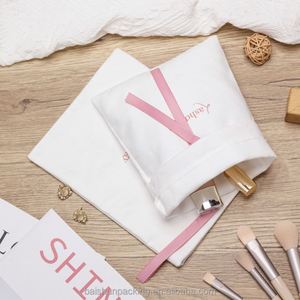 Customized Drawstring Velvet Dust Cosmetic Packaging <b>Bag</b> Recyclable Luxury Super Soft <b>White</b> Velvet Pouch for <b>Gifts</b> - Product Image 2