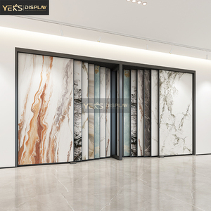 Tùy chỉnh kích thước treo phẳng vẽ bảng điều khiển đá hiển thị đứng đá cẩm thạch Granite mẫu đá Rack hiển thị cho showroom - Product Image 1