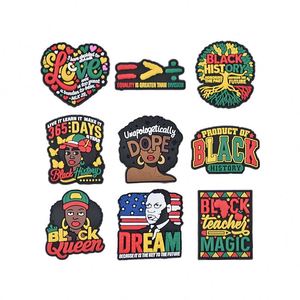 2025 nuevo diseño Black History Clog Shoe Charm venta al por mayor Black Queen Shoe Charms para Clog Black Teacher Magic Shoe Charm para Clog - Product Image 1