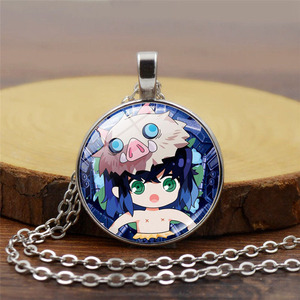 21 Designs Tanjirou Nezuko Metal Alloy Glass Pendant Necklace Inspired Necklace for Children's Toys Anime Logo Photo Necklace - Product Image 5