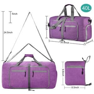 Foldable <b>Carry</b>-<b>on</b> <b>Bag</b> for Travel Waterproof & Tear Resistant Travel Duffle <b>Bag</b> with Shoe Compartment - Product Image 2