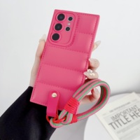 Étui de téléphone en TPU souple 3D avec cordon de suspension et dragonne pour S20/S21/S22/S23 Plus/Note 20/S24 Ultra/S23FE