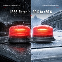 Luces LED Estroboscópicas de Advertencia Rojas de 12V 24V, 12*3W, Impermeables, con Montaje Magnético y 3 Años de Garantía