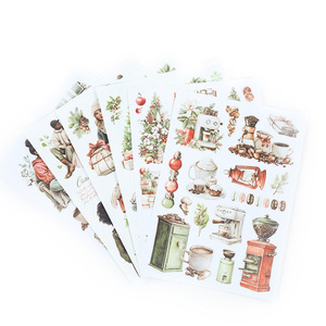 Lot de 20 autocollants découpés pour Noël, décorations rétro européennes et américaines pour carnets de notes - Product Image 5