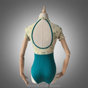 Leotard da Danza DanceLife per Donna in Spandex e Rete L2029, Maniche Corte, <span class=keywords><strong>Sexy</strong></span>, Bianco, Multicolore, per Allenamento - Product Image 4