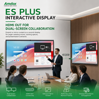 Tableau blanc interactif intelligent Amdox ES Plus 4K UHD avec écran tactile LCD, caméra 48MP, 40 points tactiles, système d'exploitation Android 14 pour salle de classe
