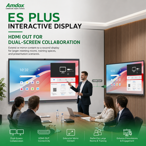 Pizarra Interactiva Inteligente Amdox ES Plus 4K UHD con Pantalla Táctil <span class=keywords><strong>LCD</strong></span>, Cámara de 48MP, 40 Puntos Táctiles, Sistema Operativo Android 14 para Aula - Product Image 1