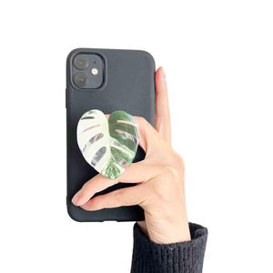 Support de téléphone portable pliable et portable en ABS flexible avec ventouse magnétique et anneau de maintien pour bureau, design feuille de plante - Product Image 6