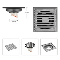De luxe 10*10 salle de bains wc inodore crépine grille 4 pouces SUS304 d'eau carré en acier inoxydable drain de douche noir drain de plancher
